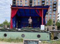 London-based rap artist Gabriel Rogers Mullen performing at Your Canal Boat