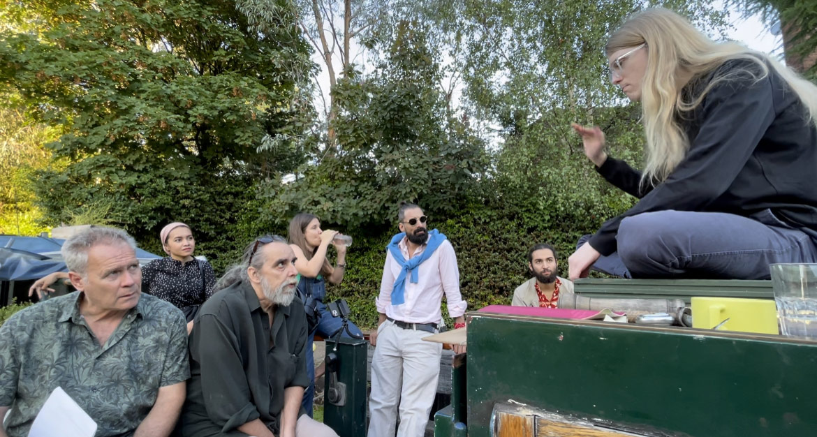 poets discussing climate change on Your Canal Boat, 